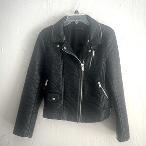 Like new black faux leather moto jacket